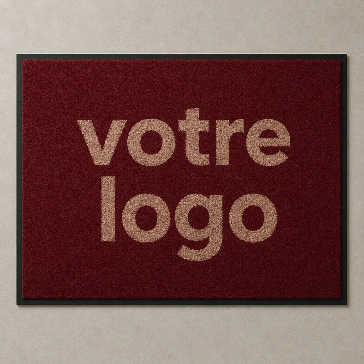 Tapis personnalisé à votre logo, coloris Rouge Bordeaux